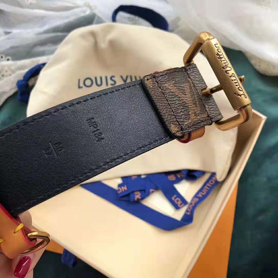 Louis Vuitton LV Unisex LV Signature 35mm Belt in Monogram Canvas-Brown