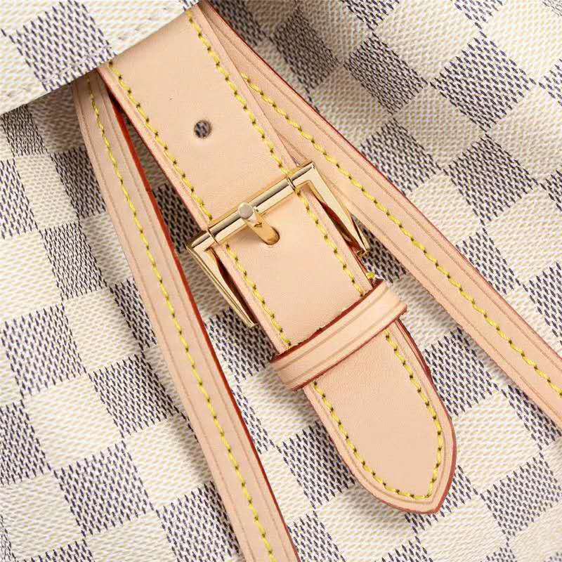 Louis Vuitton LV Women Sperone Backpack in Damier Azur Canvas-Beige