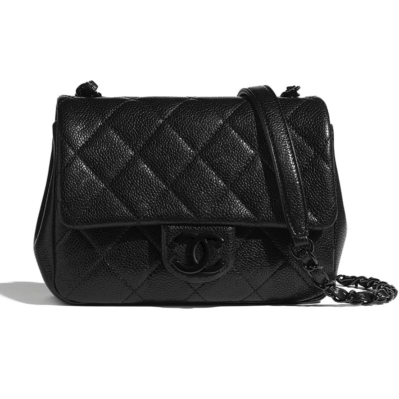 Chanel Women Flap Bag in Grained Calfskin Leather