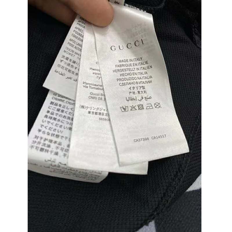 Gucci GG Women Polo with Interlocking G Stripe Black Cotton