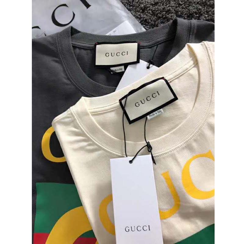 Gucci GG Women Oversize T-Shirt with Gucci Logo-White