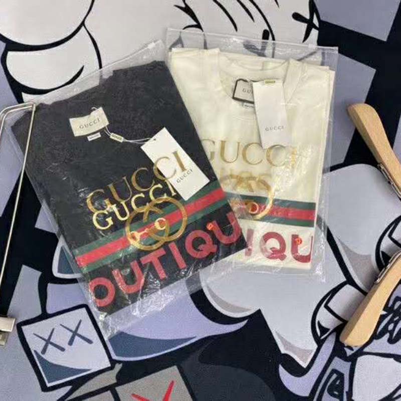 Gucci GG Women’s Gucci Boutique Print T-Shirt-White
