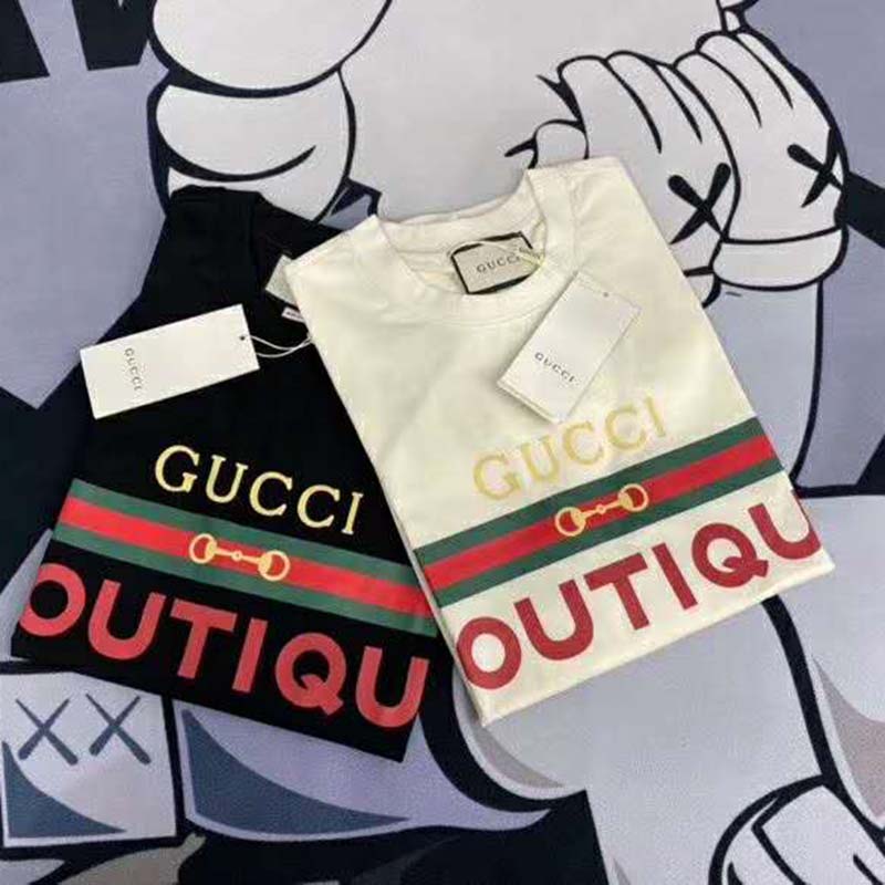 Gucci GG Women’s Gucci Boutique Print T-Shirt-White