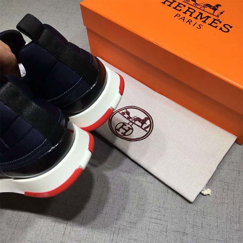 Hermes Men Shoes Stadium Sneaker-Blue