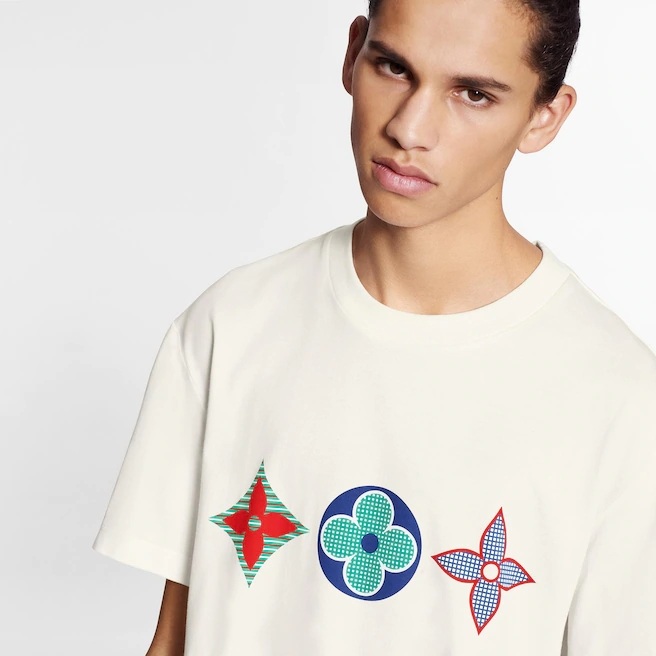 Louis Vuitton LV Men Multicolor Monogram Printed T-Shirt-White