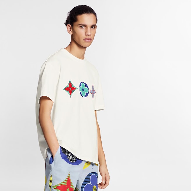 Louis Vuitton LV Men Multicolor Monogram Printed T-Shirt-White