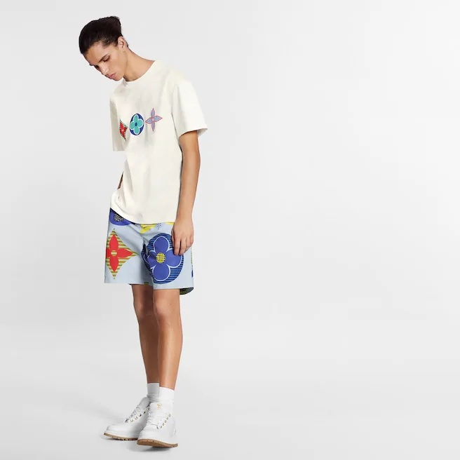 Louis Vuitton LV Men Multicolor Monogram Printed T-Shirt-White