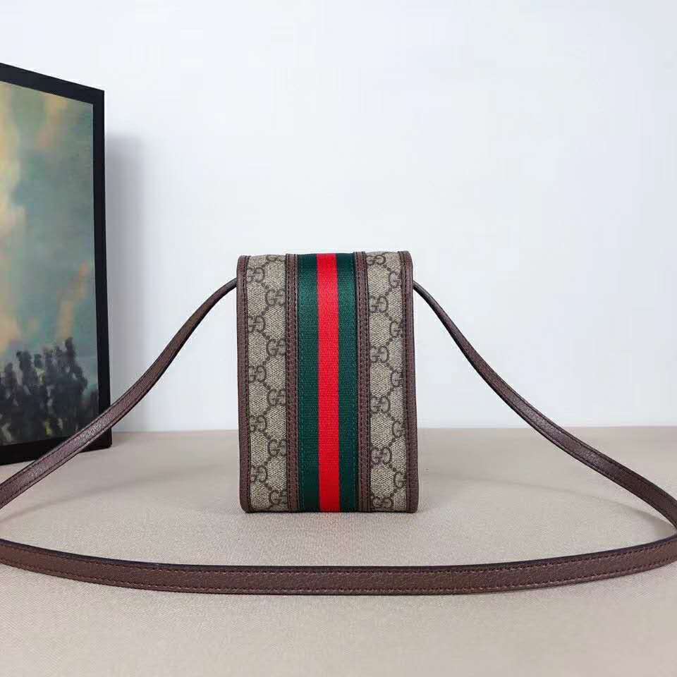 Gucci GG Unisex Ophidia Mini Bag Original GG Canvas-Brown
