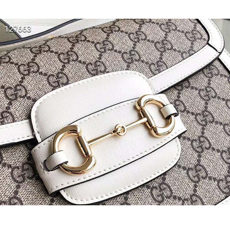 Gucci GG Women Gucci 1955 Horsebit Small Shoulder Bag-White