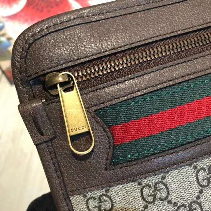 Gucci GG Unisex Ophidia GG Pouch Beige/Ebony GG Supreme Canvas