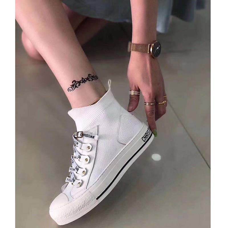 Dior Unisex Walk’n’Dior Sneaker White Technical Mesh Leather Inserts