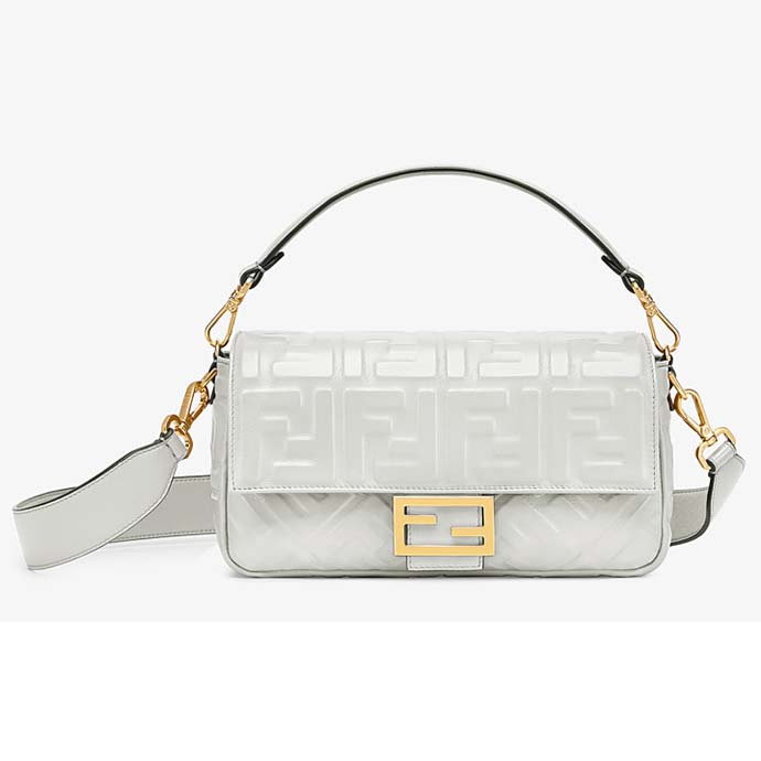 Fendi Women Medium Iconic Baguette Lambskin All-Over FF Motif