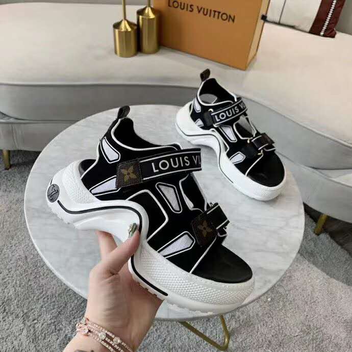 Louis Vuitton LV Women LV Archlight Sporty Sandal Monogram Canvas-Black
