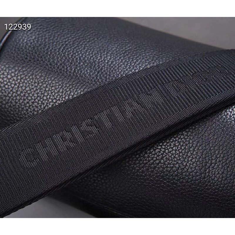 Dior Unisex Roller Messenger Bag Black Grained Calfskin “Dior” Signature