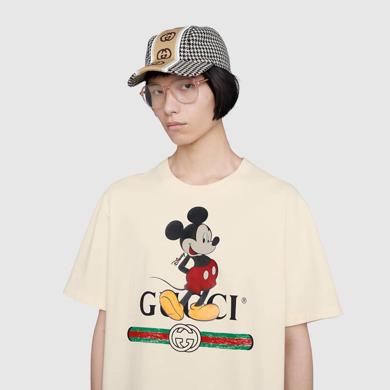 Gucci Men Disney x Gucci Oversize T-Shirt White Organic Cotton Jersey