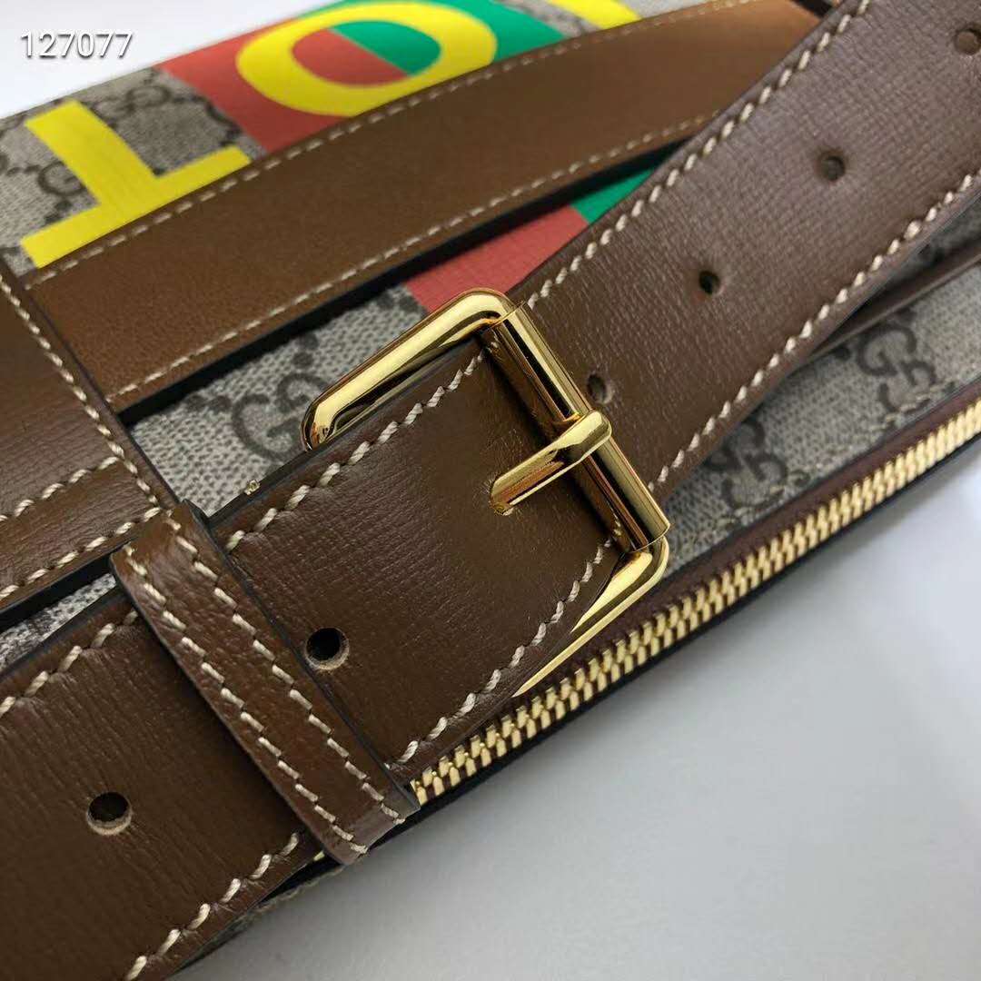 Gucci Unisex ‘Fake/Not’ Print Cosmetic Case GG Supreme Canvas