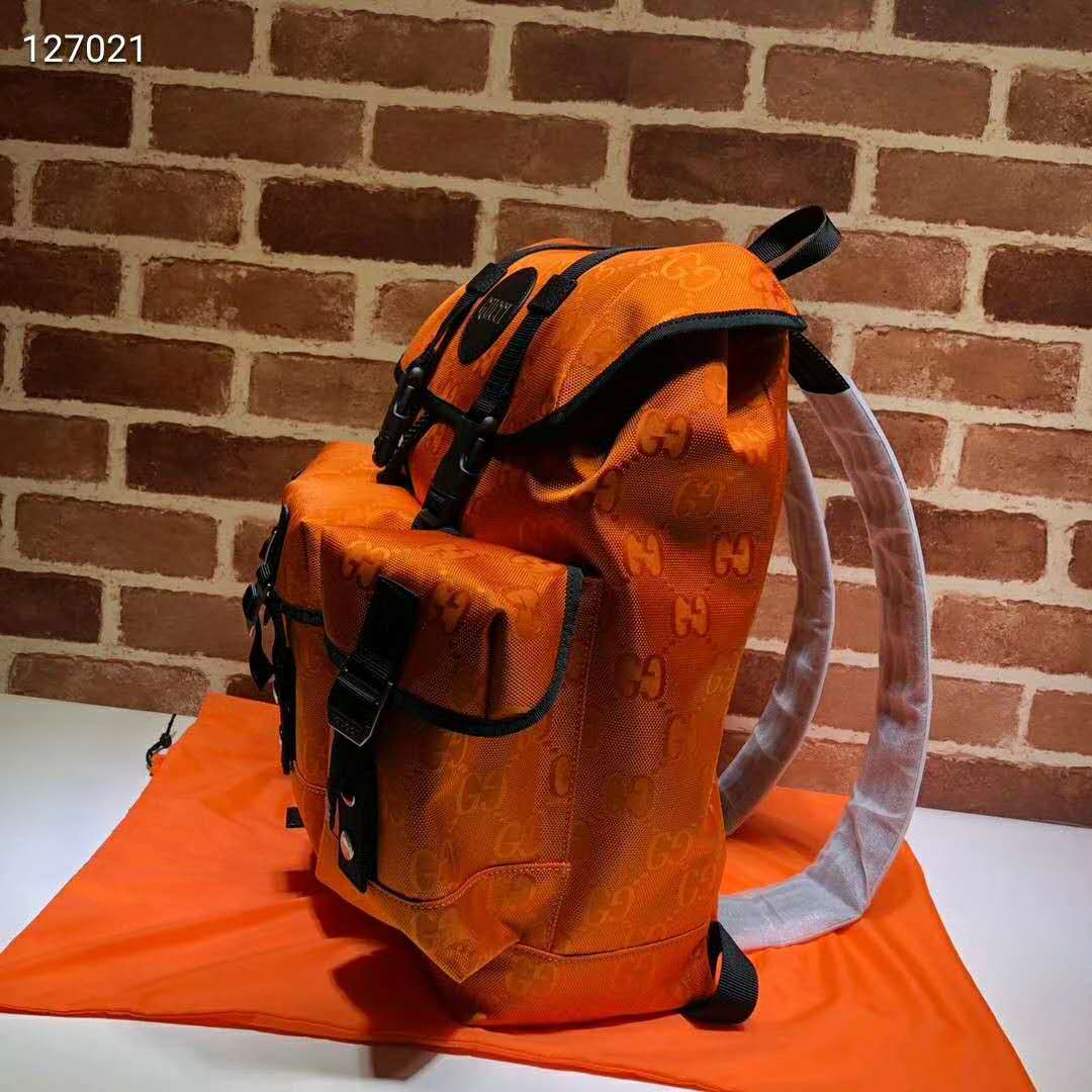 Gucci Unisex Gucci Off The Grid Backpack Orange GG Nylon