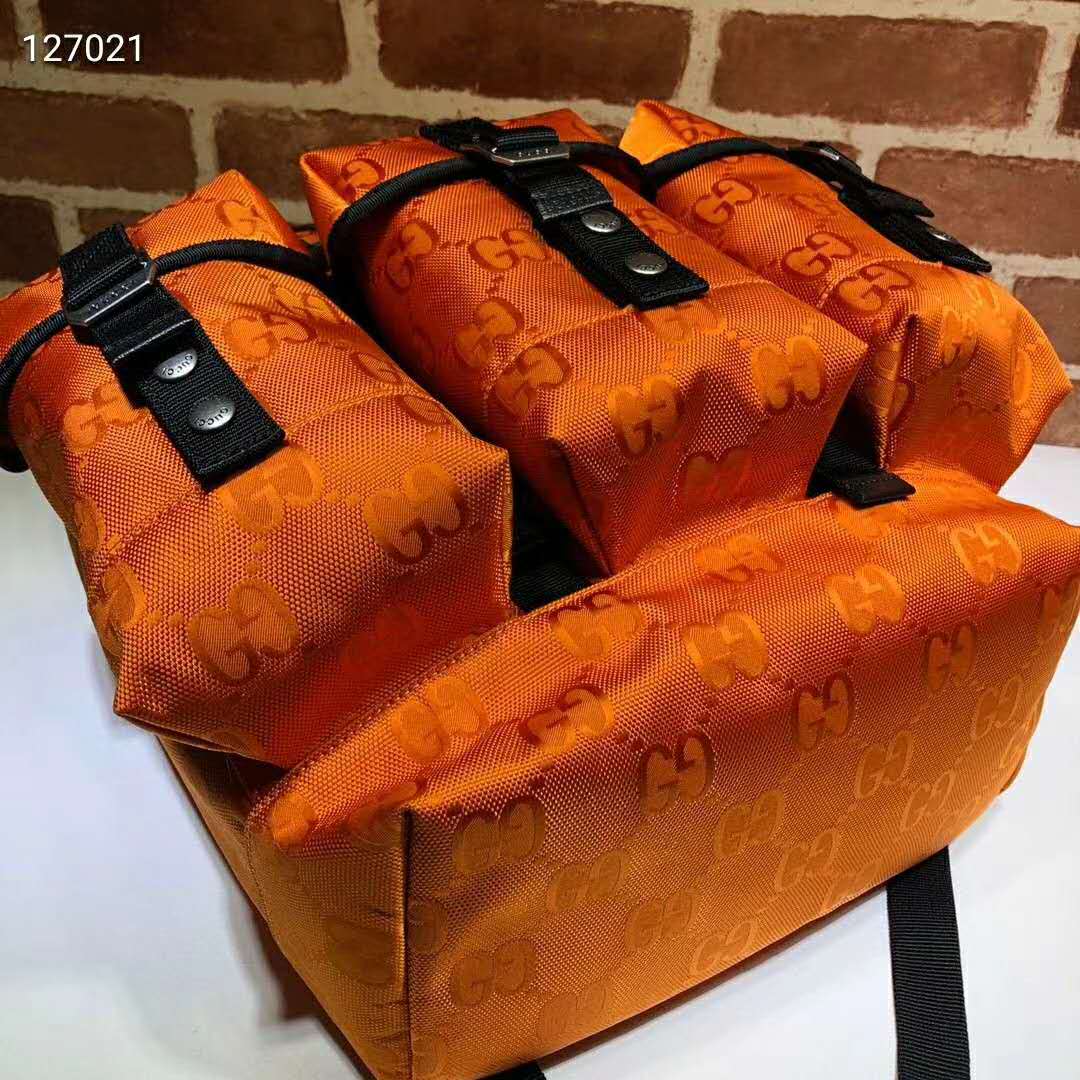 Gucci Unisex Gucci Off The Grid Backpack Orange GG Nylon