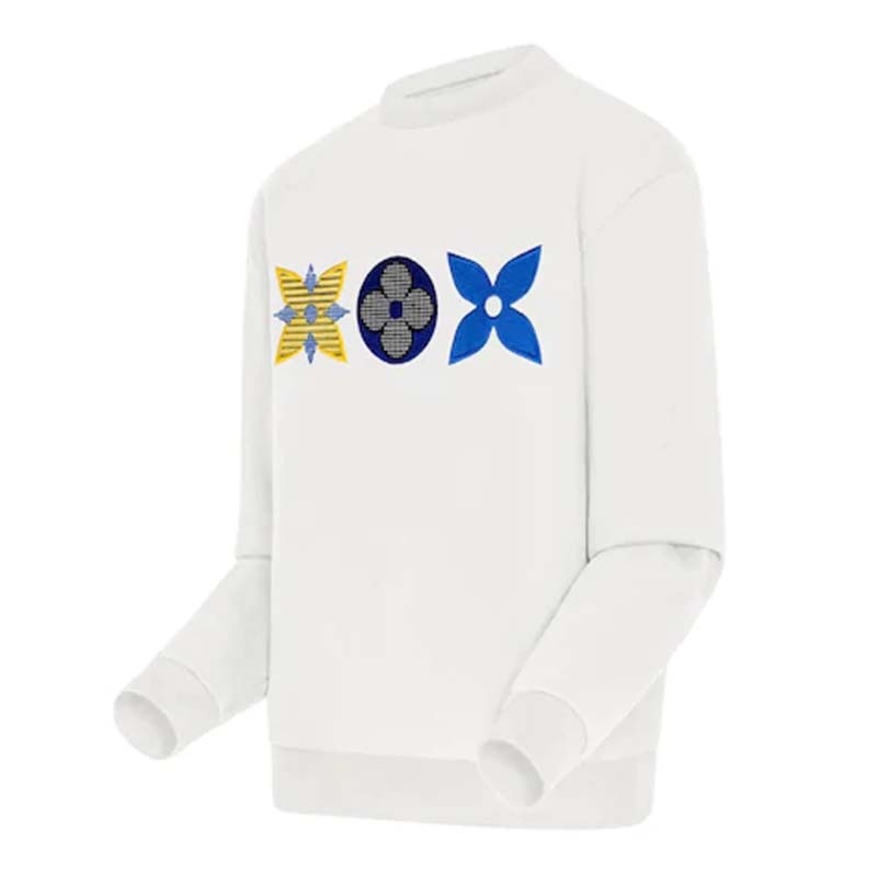 Louis Vuitton LV Men Flower Monogram Embroidered Sweatshirt Regular Fit