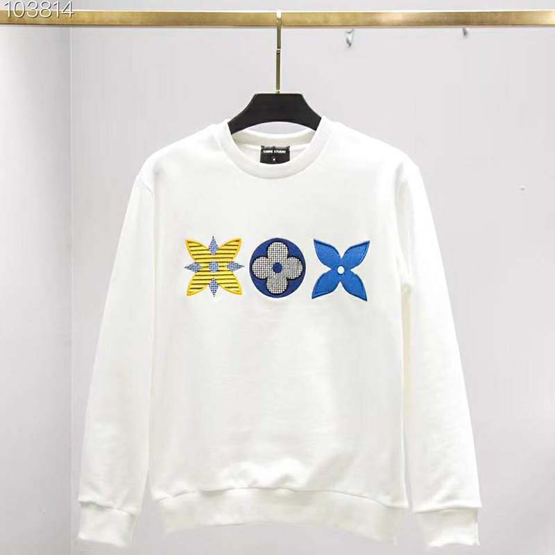Louis Vuitton LV Men Flower Monogram Embroidered Sweatshirt Regular Fit
