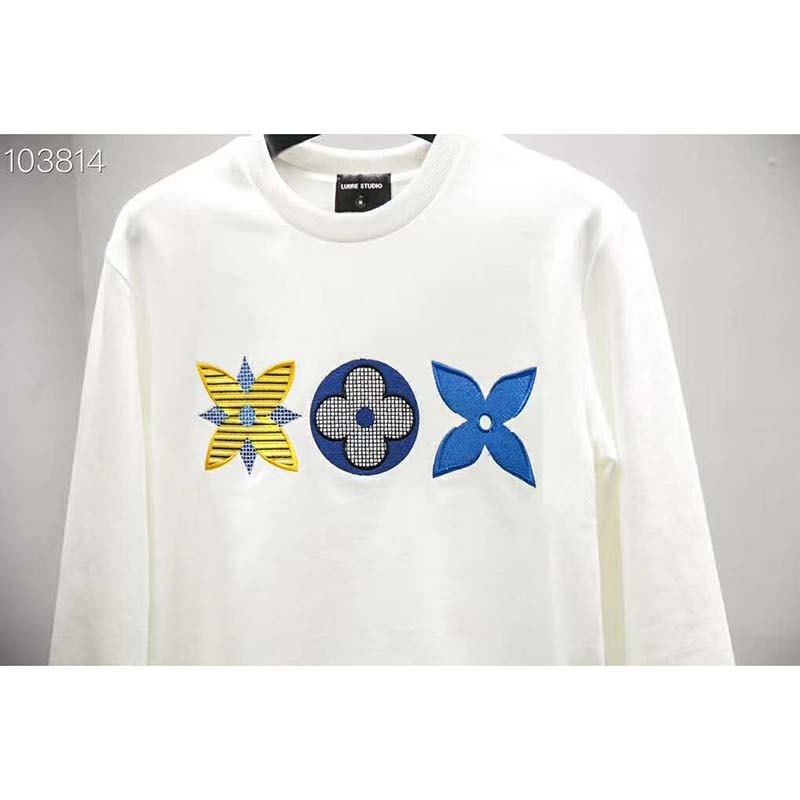 Louis Vuitton LV Men Flower Monogram Embroidered Sweatshirt Regular Fit