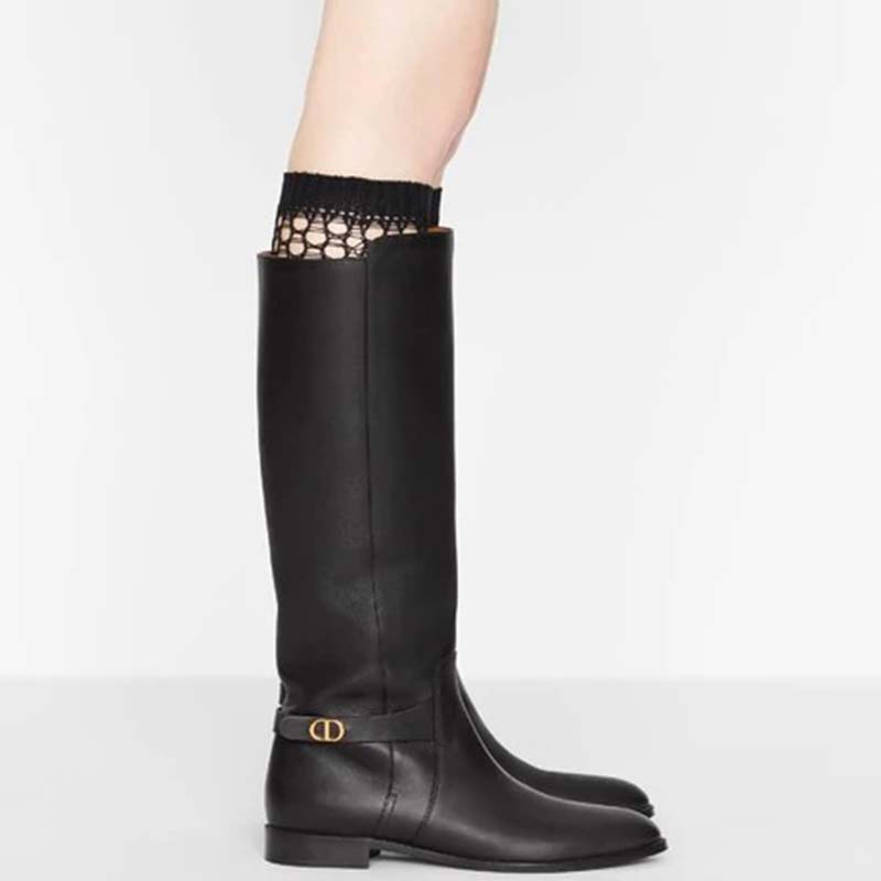 Dior Women Dior Empreinte Boot ‘CD’ Signature Black Soft Calfskin