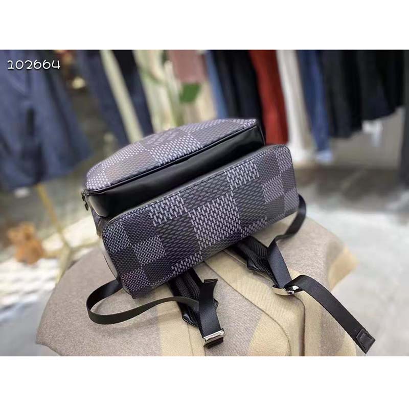 Louis Vuitton LV Unisex Campus Backpack Gray Damier Graphite 3D Coated Canvas