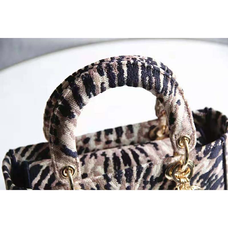 Dior Women Saddle Pouch Blue Dior Oblique Jacquard ‘D’ Stirrup