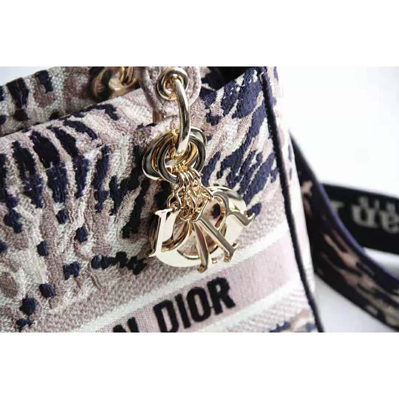Dior Women Saddle Pouch Blue Dior Oblique Jacquard ‘D’ Stirrup