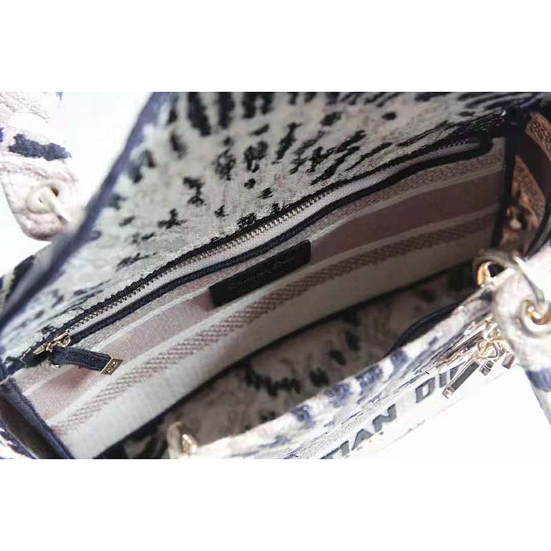 Dior Women Saddle Pouch Blue Dior Oblique Jacquard ‘D’ Stirrup