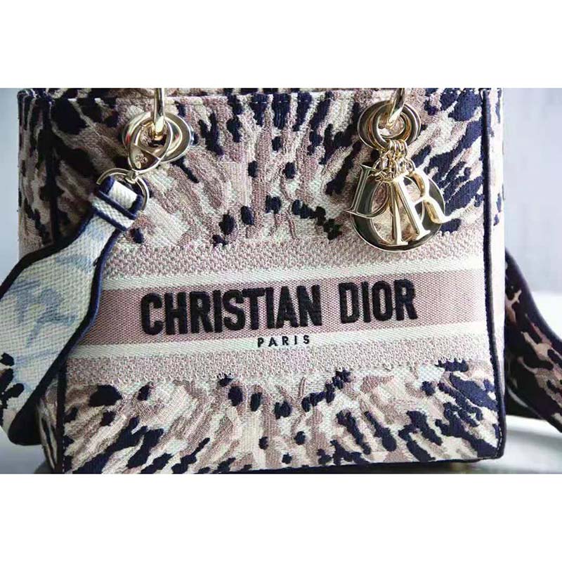Dior Women Saddle Pouch Blue Dior Oblique Jacquard ‘D’ Stirrup