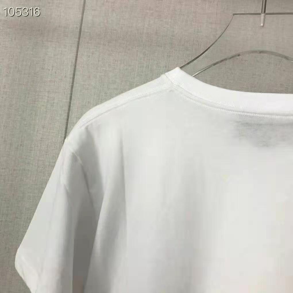 Gucci Men Doraemon x Gucci Oversize T-Shirt Ivory Cotton Jersey Crewneck-Blue