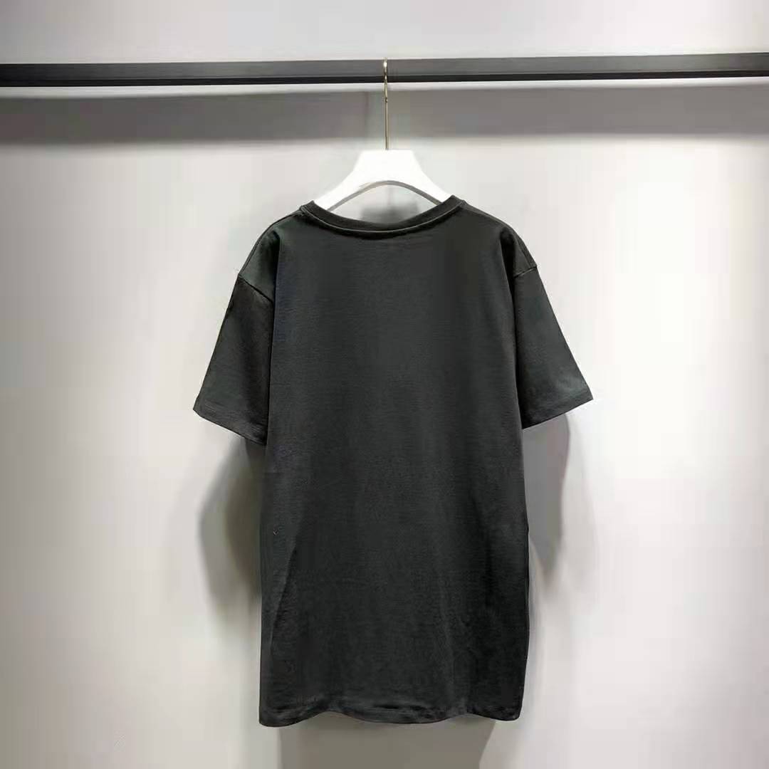 Gucci Women Gucci Prodige D’Amour Print T-Shirt Cotton Crewneck Oversize Fit-Black
