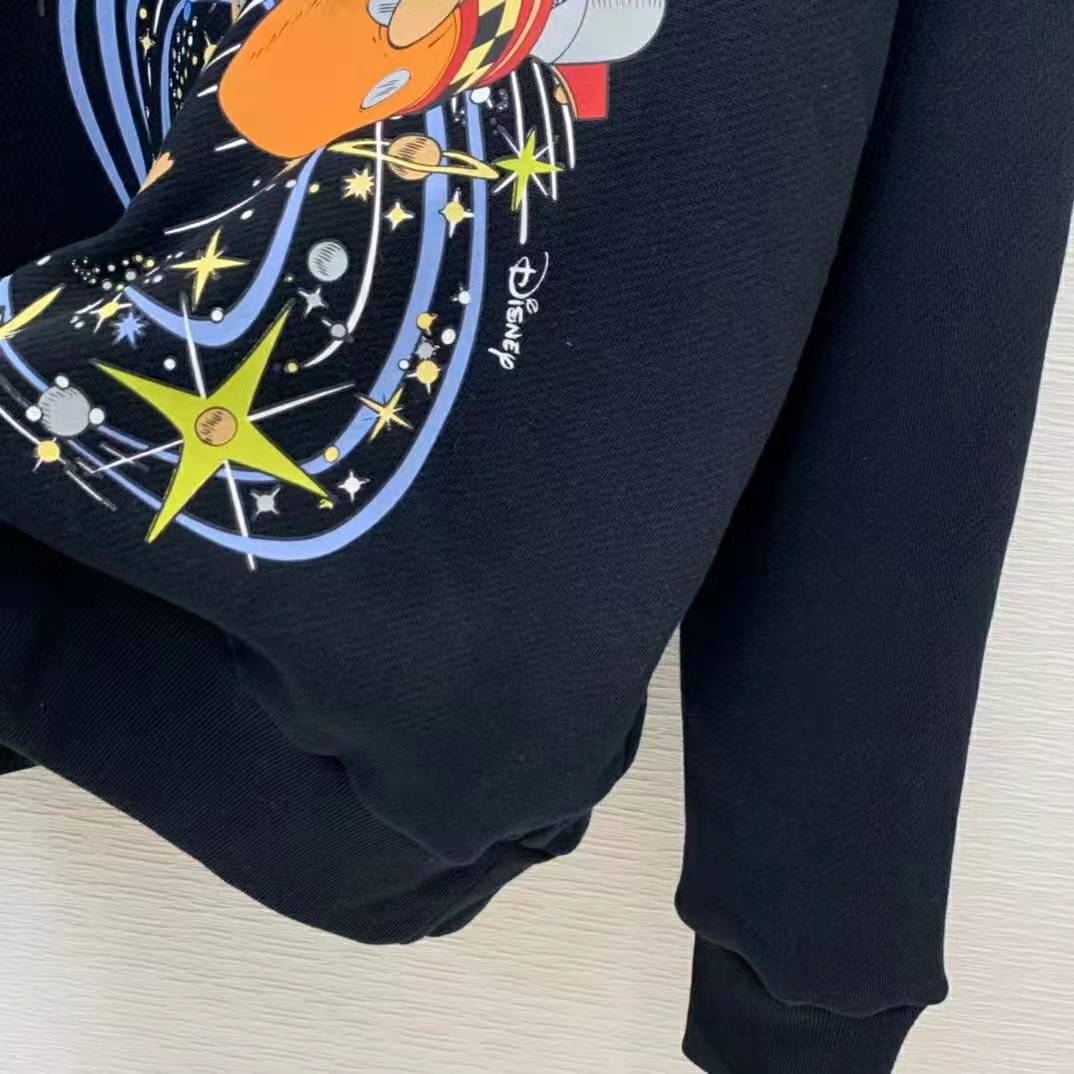 Gucci Men Disney x Gucci Donald Duck Hooded Sweatshirt Fixed Hood Oversize Fit Cotton