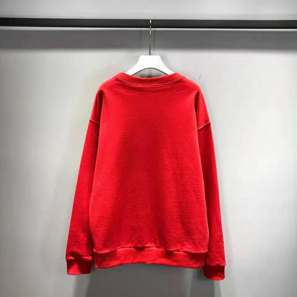 Gucci Men Disney x Gucci Donald Duck Sweatshirt Cotton Crewneck Oversized Fit-Red