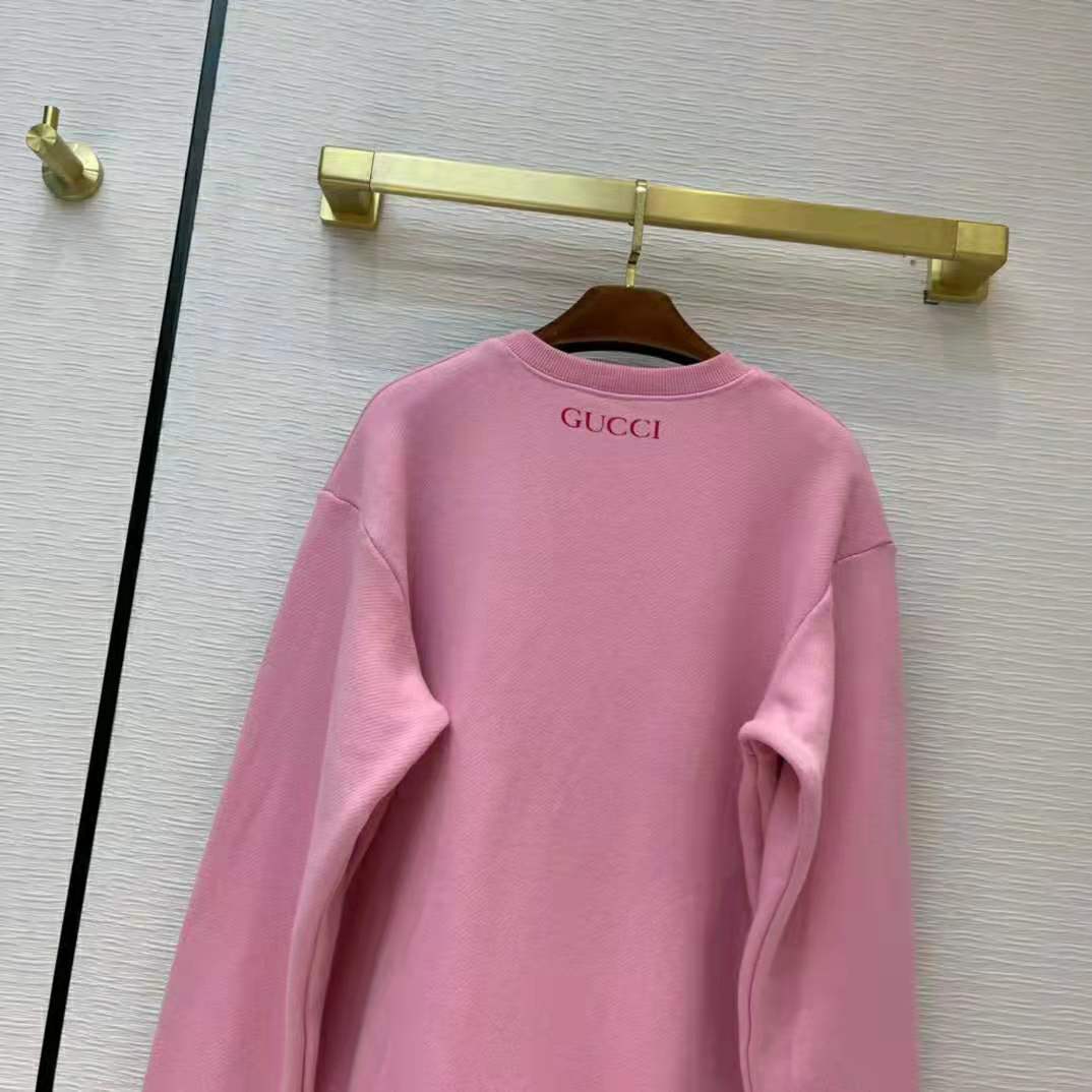 Gucci Men Doraemon x Gucci Cotton Sweatshirt Crewneck Oversized Fit-Pink