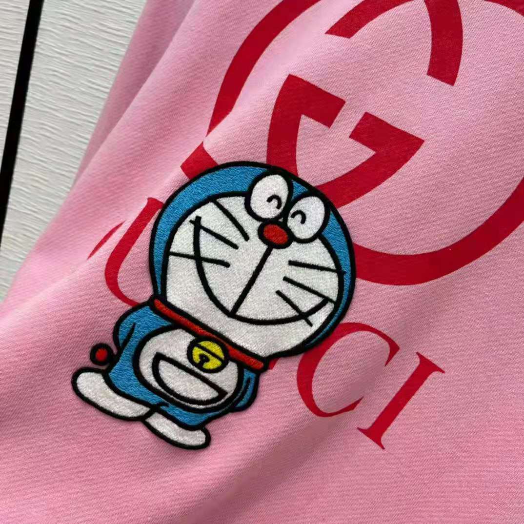 Gucci Men Doraemon x Gucci Cotton Sweatshirt Crewneck Oversized Fit-Pink