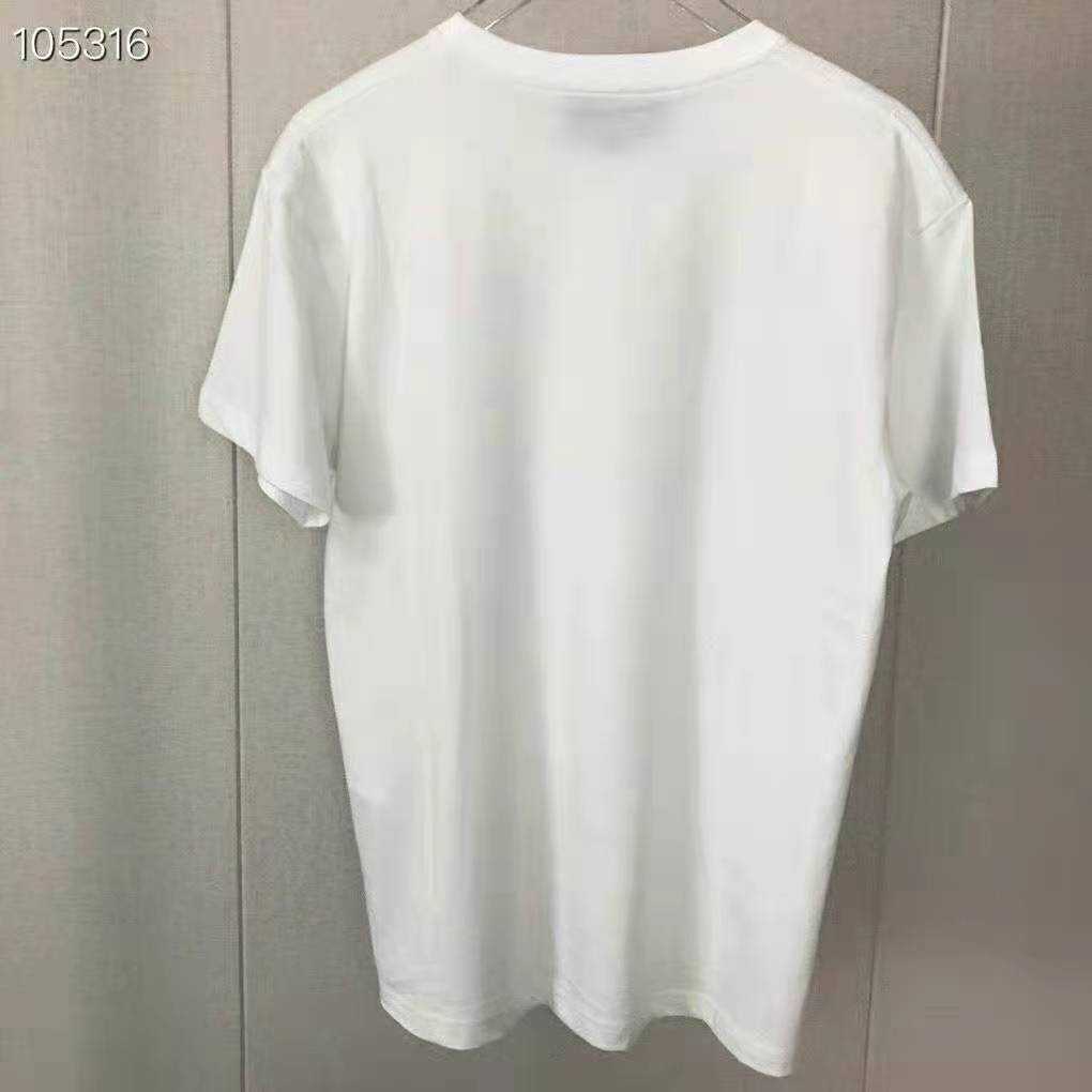 Gucci Women Doraemon x Gucci Oversize T-Shirt Ivory Cotton Jersey Crewneck-Blue