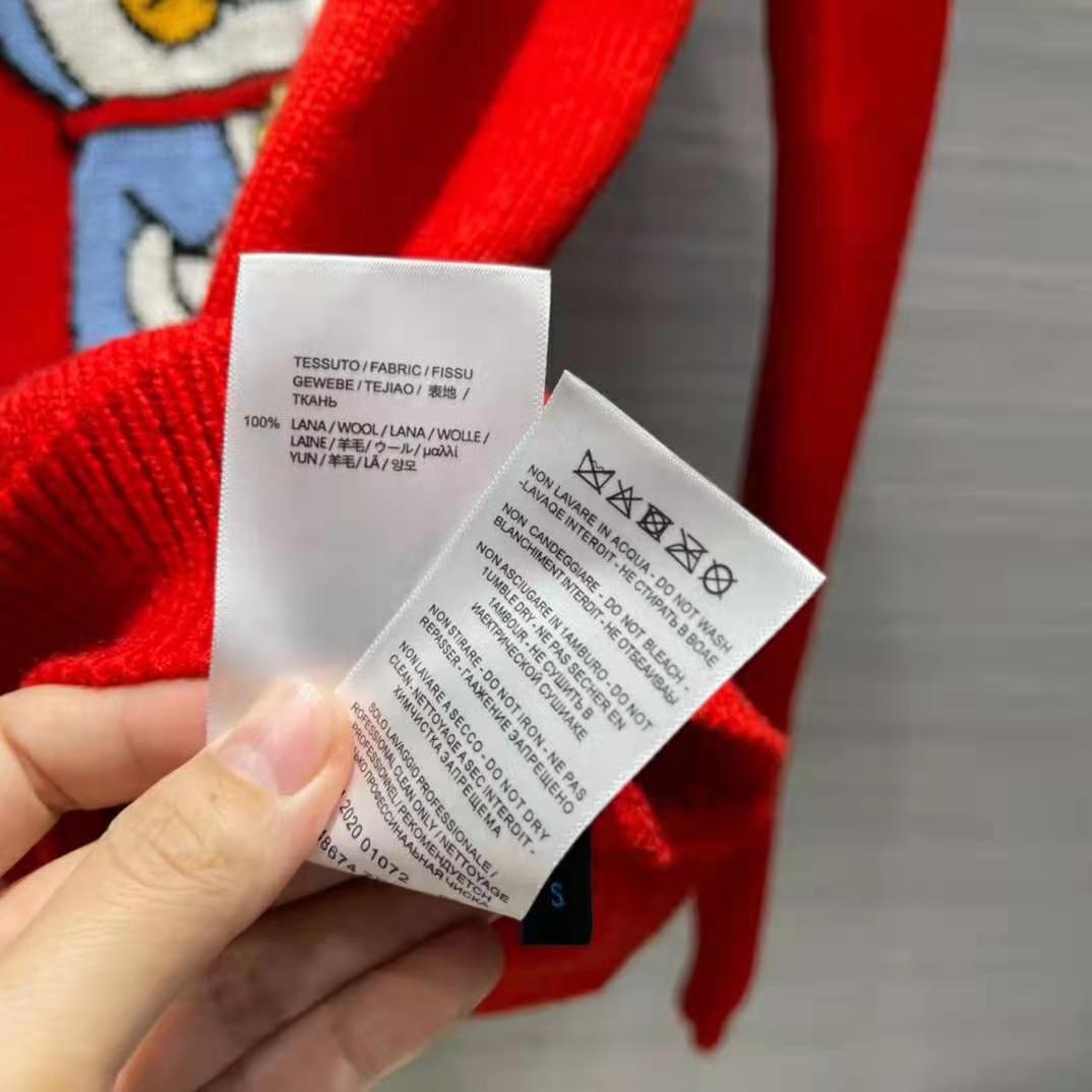 Gucci Men Doraemon x Gucci Wool Sweater Red Crewneck Label On the Back