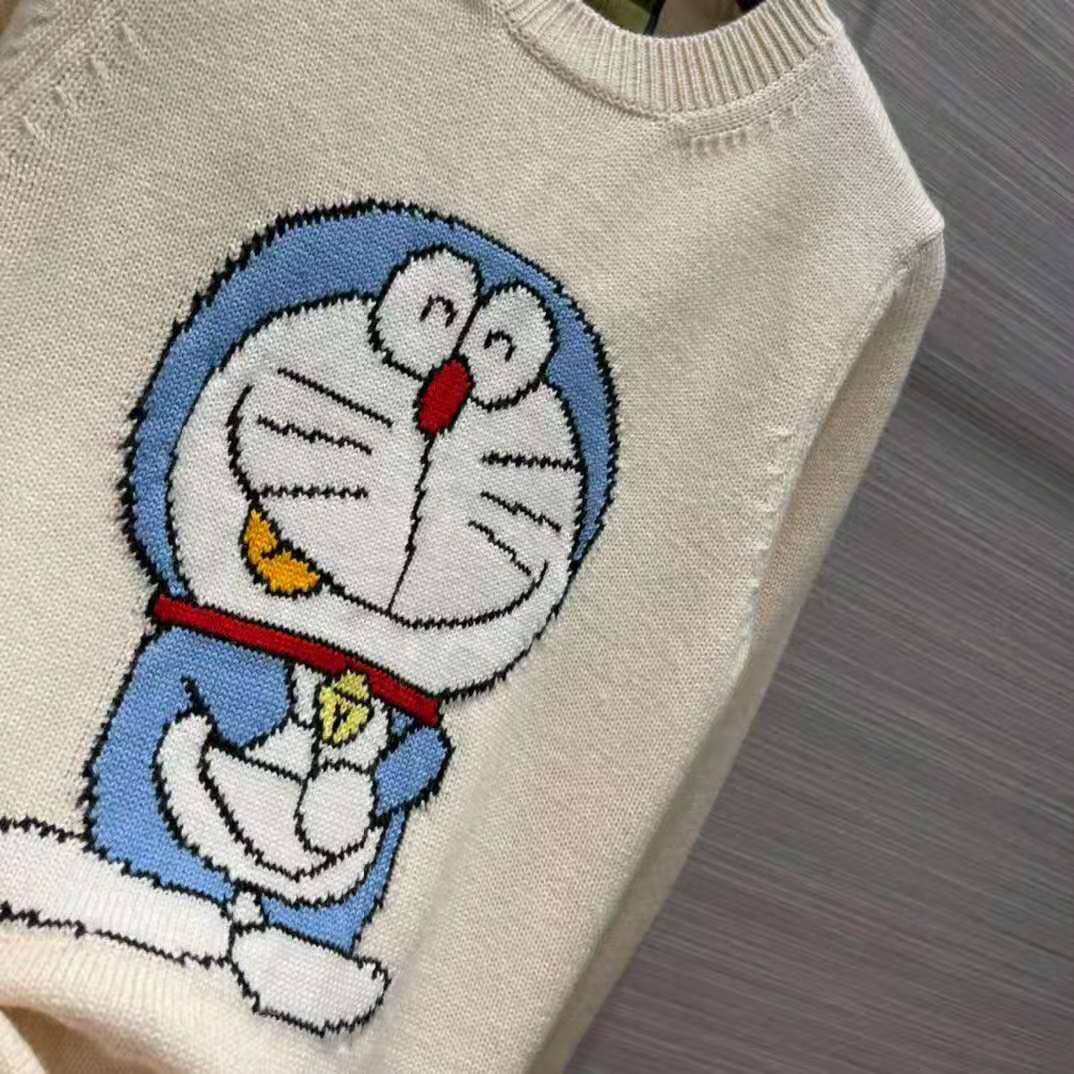 Gucci Women Doraemon x Gucci Wool Sweater White Crewneck