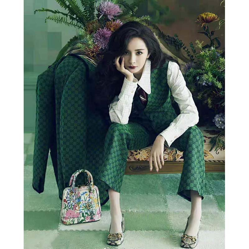 Gucci Women GG Canvas Jacket Green and Blue Organic GG Canvas Cotton