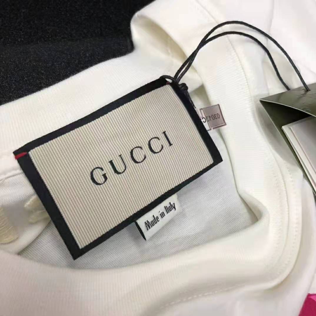 Gucci Women Ken Scott Print Cotton T-Shirt Crewneck Oversize Fit