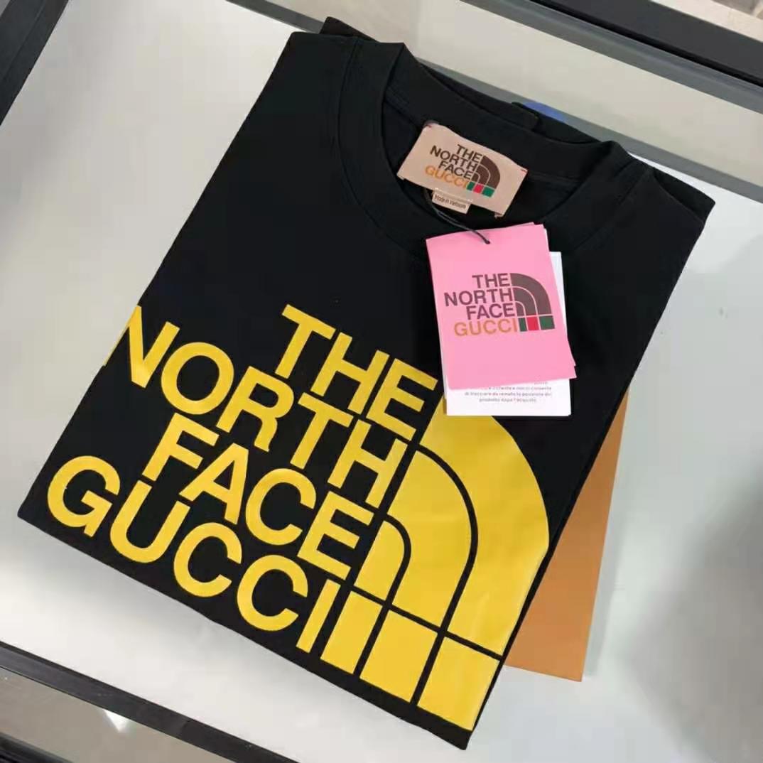 Gucci Men The North Face x Gucci Oversize T-Shirt Black Cotton Jersey Crewneck