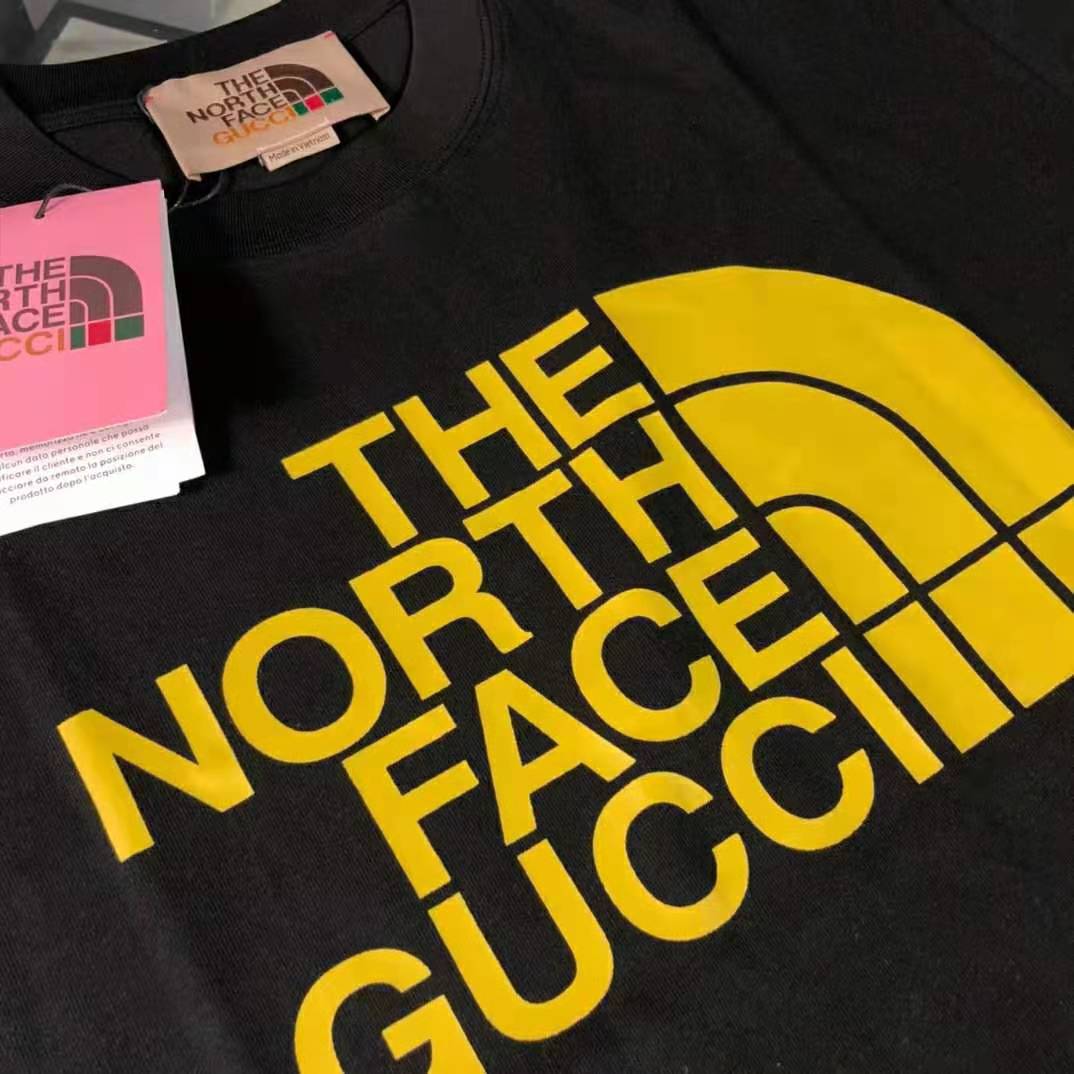 Gucci Men The North Face x Gucci Oversize T-Shirt Black Cotton Jersey Crewneck