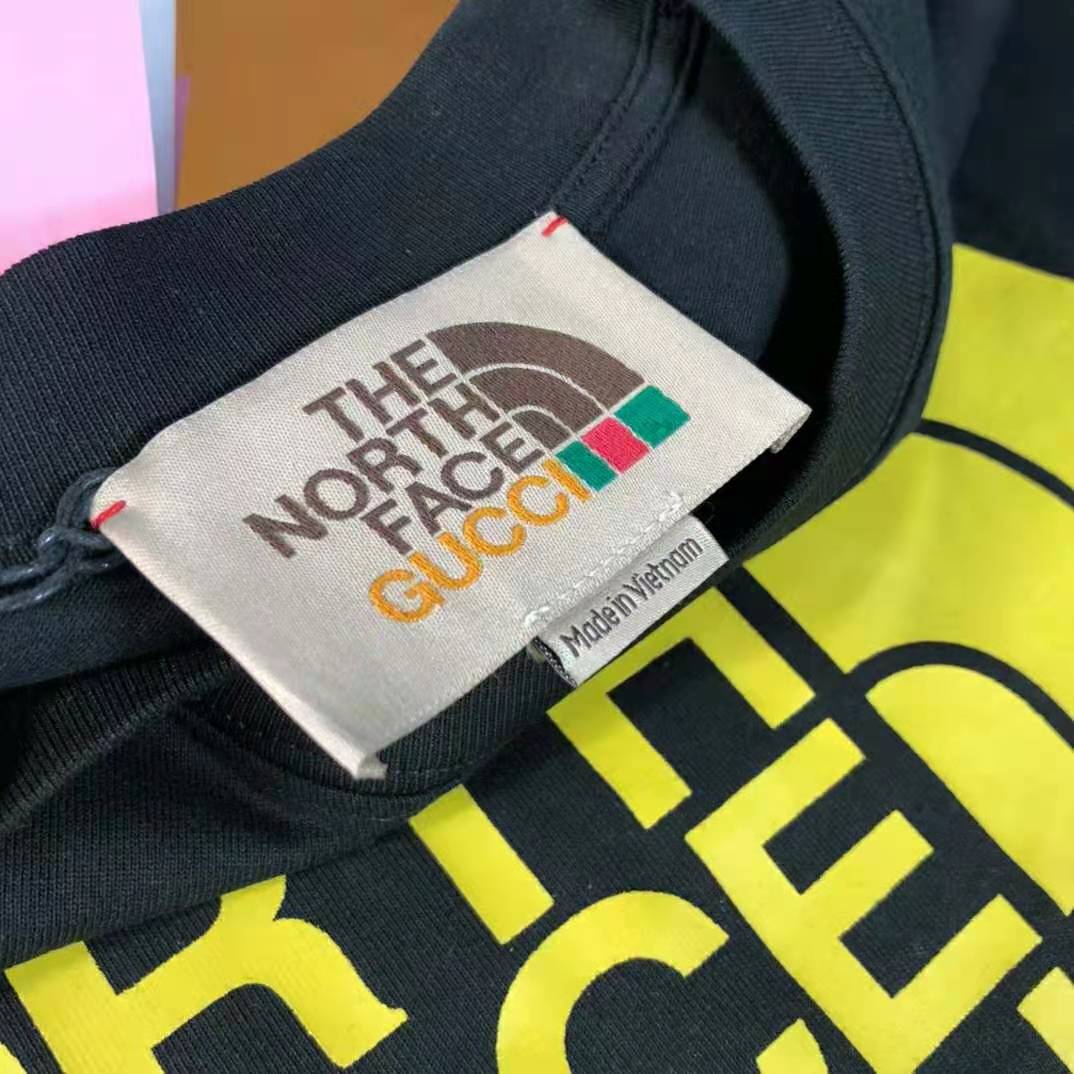 Gucci Men The North Face x Gucci Oversize T-Shirt Black Cotton Jersey Crewneck