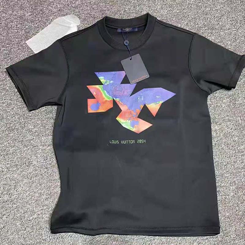 Louis Vuitton Women 2054 Printed Flower Packable T-Shirt Polyamide Slim Fit-Black