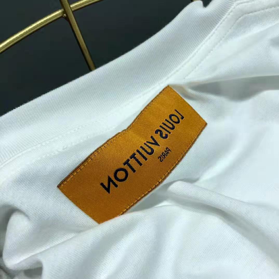 Louis Vuitton Women Front Printed Pastel Monogram T-Shirt Cotton White Regular Fit