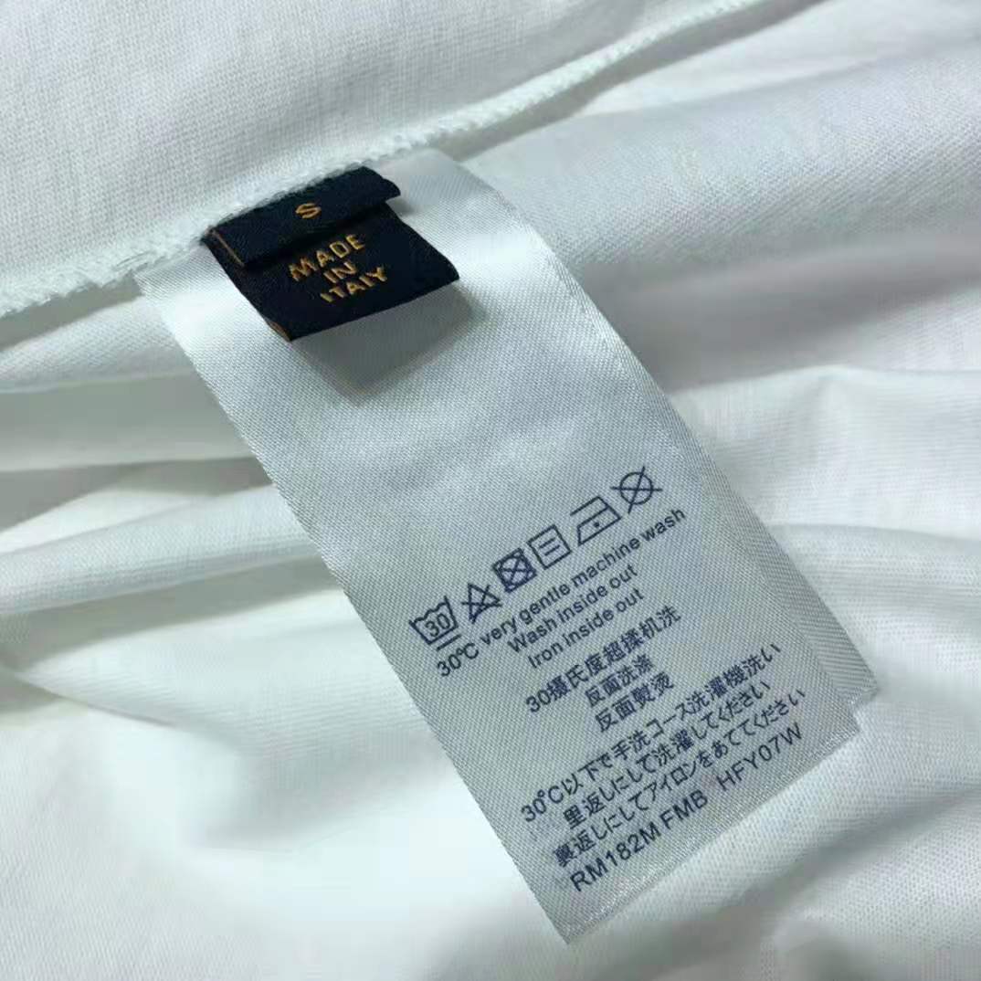 Louis Vuitton Women Front Printed Pastel Monogram T-Shirt Cotton White Regular Fit