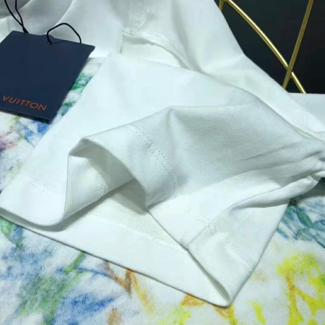 Louis Vuitton Women Front Printed Pastel Monogram T-Shirt Cotton White Regular Fit