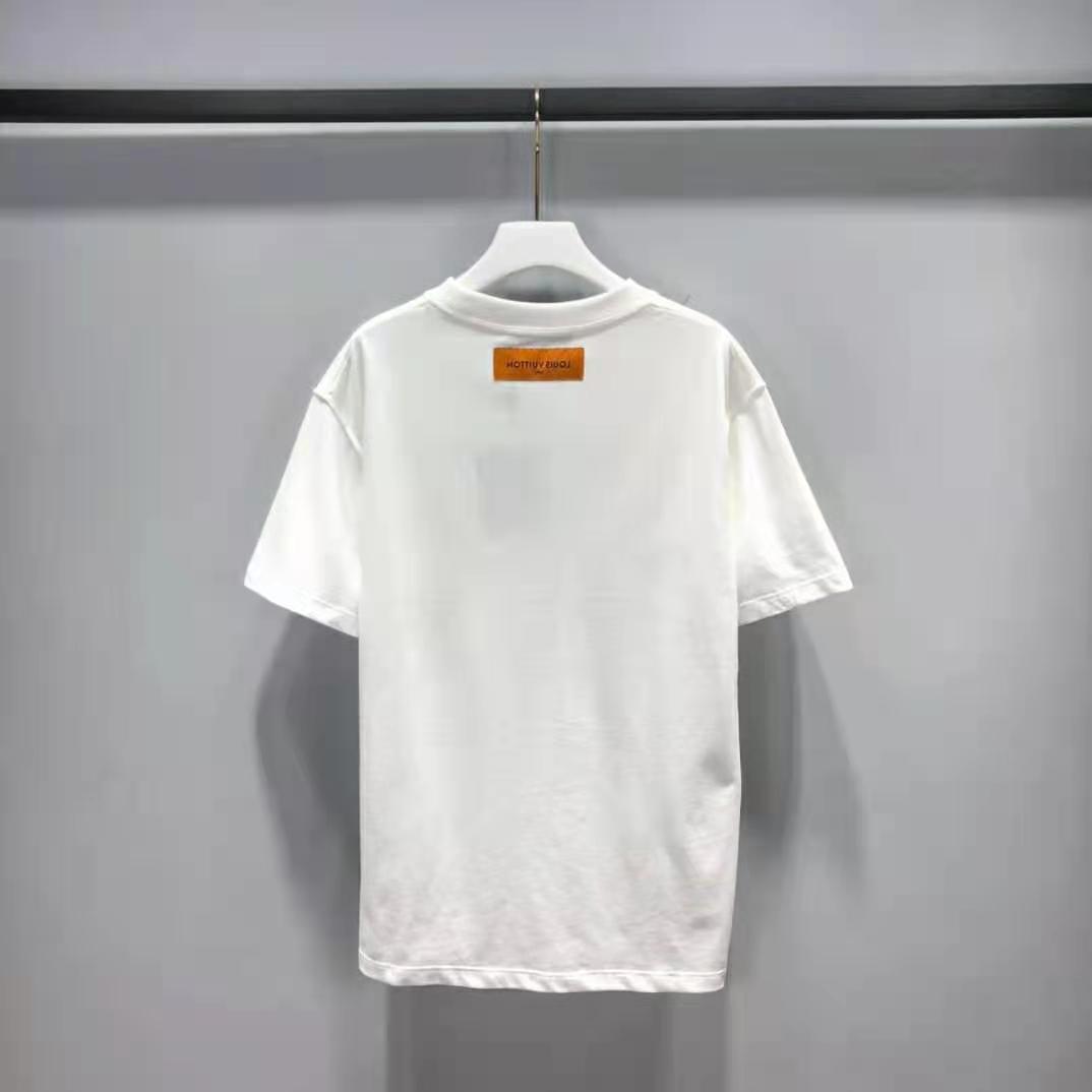 Louis Vuitton Women Front Printed Pastel Monogram T-Shirt Cotton White Regular Fit